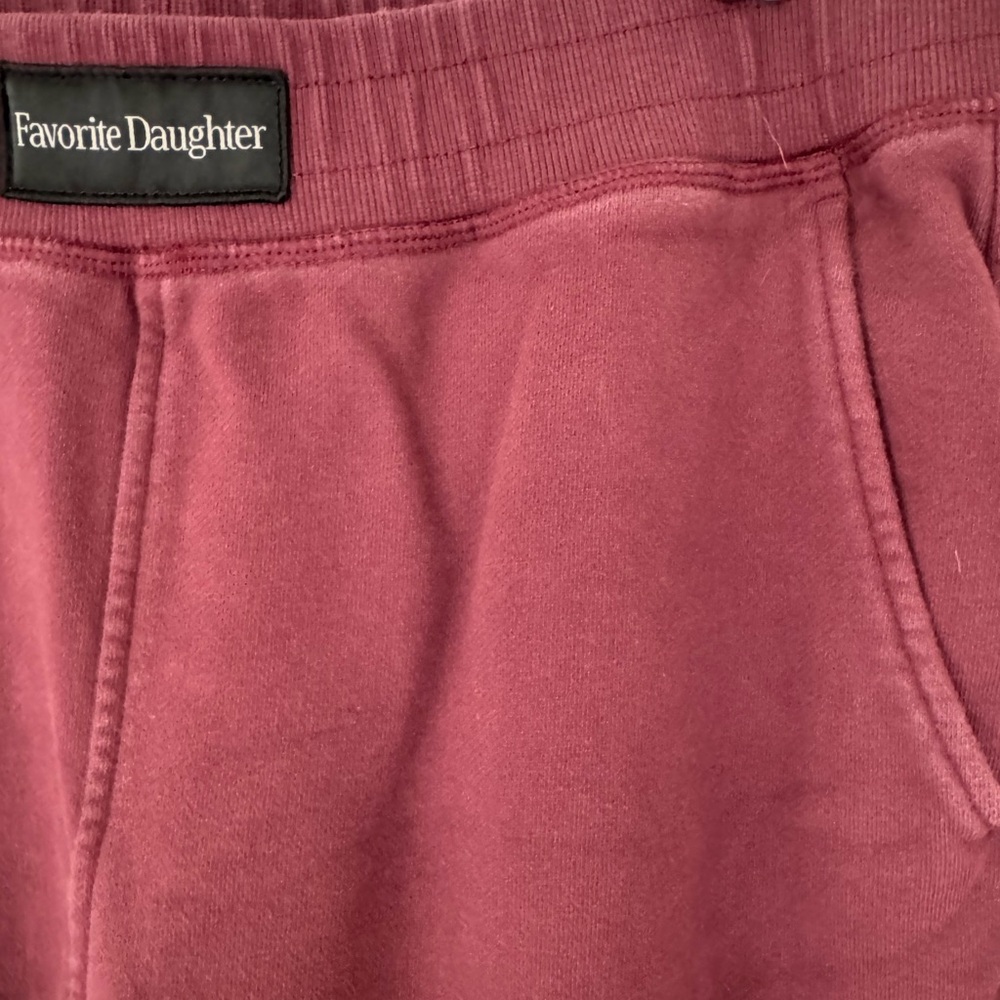 Favorite Daughter Boxer Cotton Wide Leg Pants in Burgundy Dahlia - Picture 3 of 4